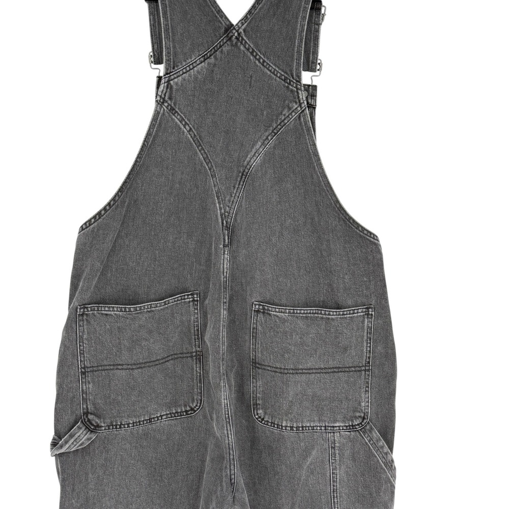 Madewell Carpenter Overalls Double Knee Utility Bib Women L Faded Black Denim - Picture 3 of 6